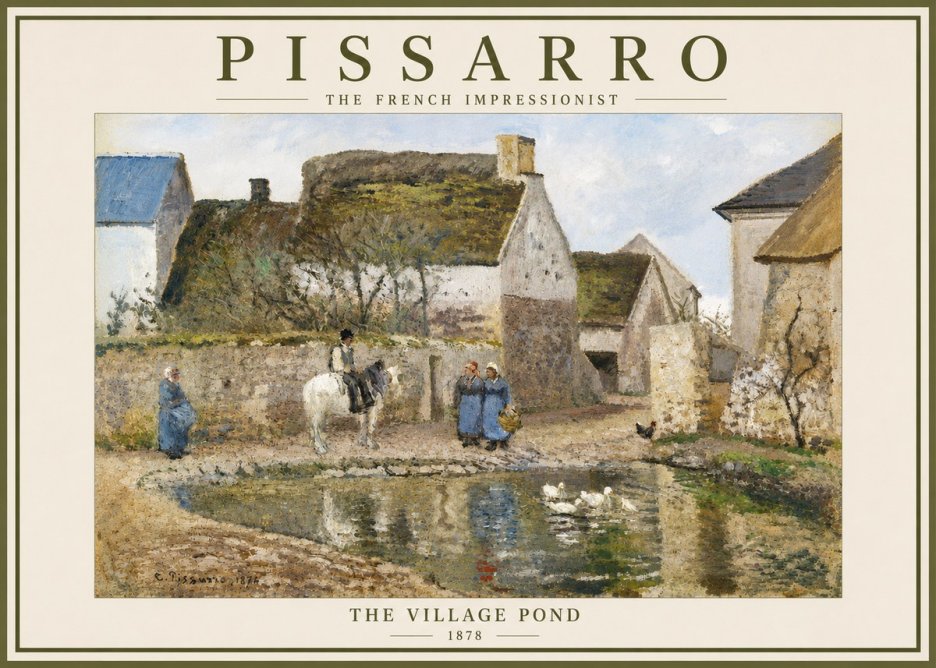 Pissarro The Village Pond No3 - Affiche