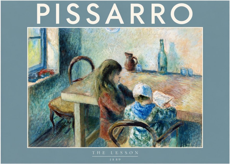 Pissarro The Lesson No2 - Affiche
