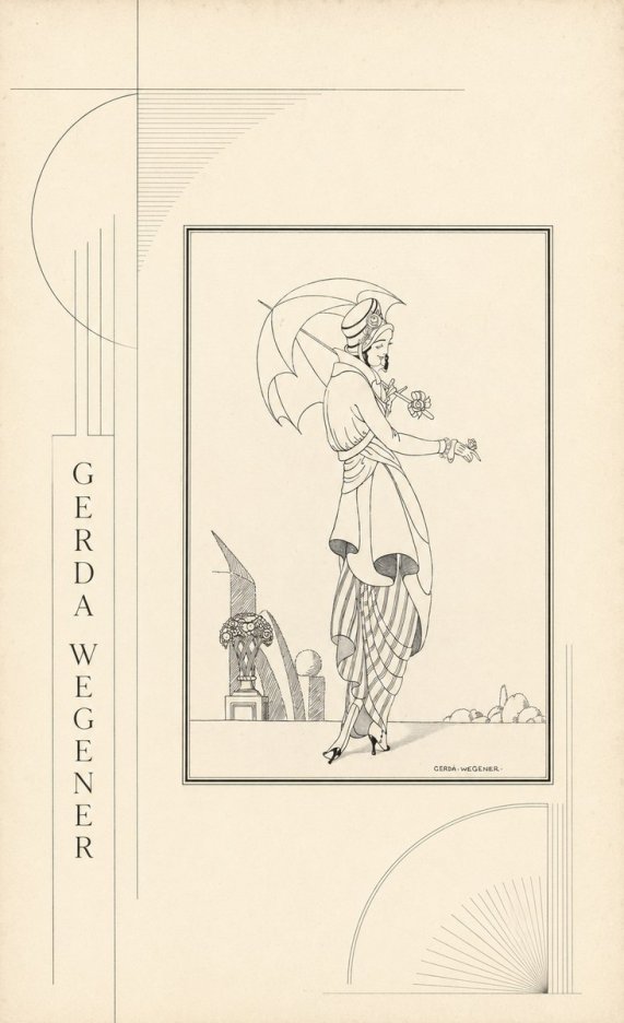 Gerda Wegener Elegant Figure with Parasol No2 - Affiche