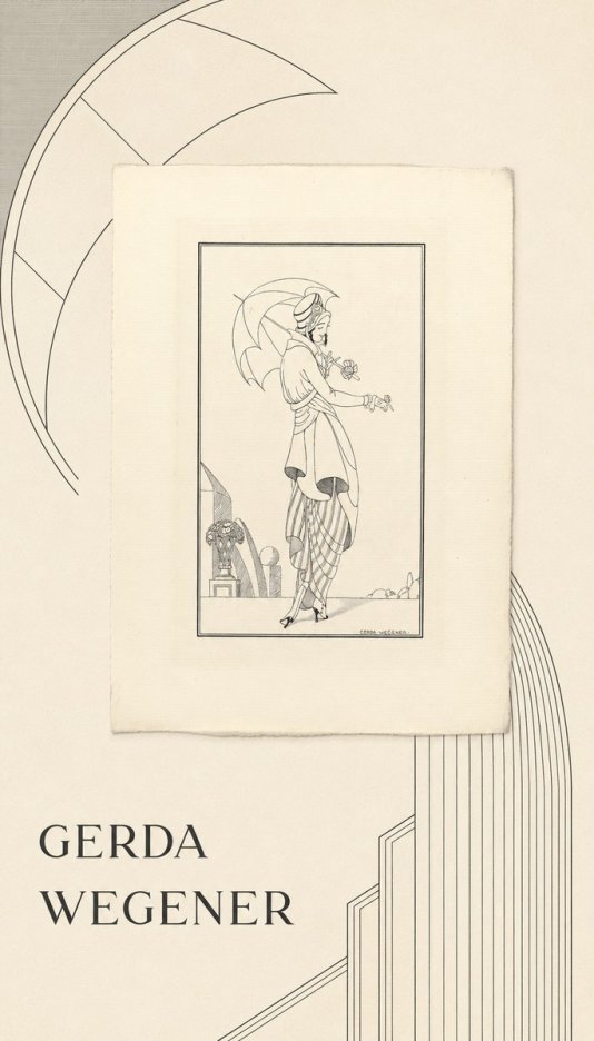Gerda Wegener Elegant Figure with Parasol No5 - Affiche