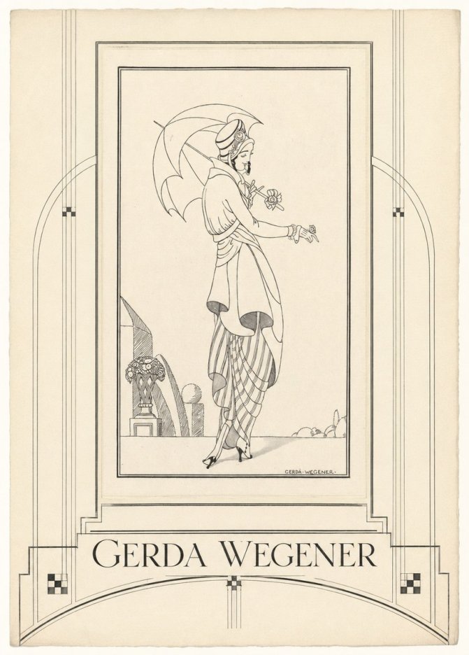 Gerda Wegener Elegant Figure with Parasol No6 - Affiche