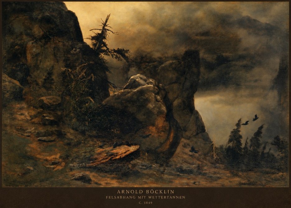 Arnold Böcklin Felsabhang Mit Wettertannen No2 - Affiche
