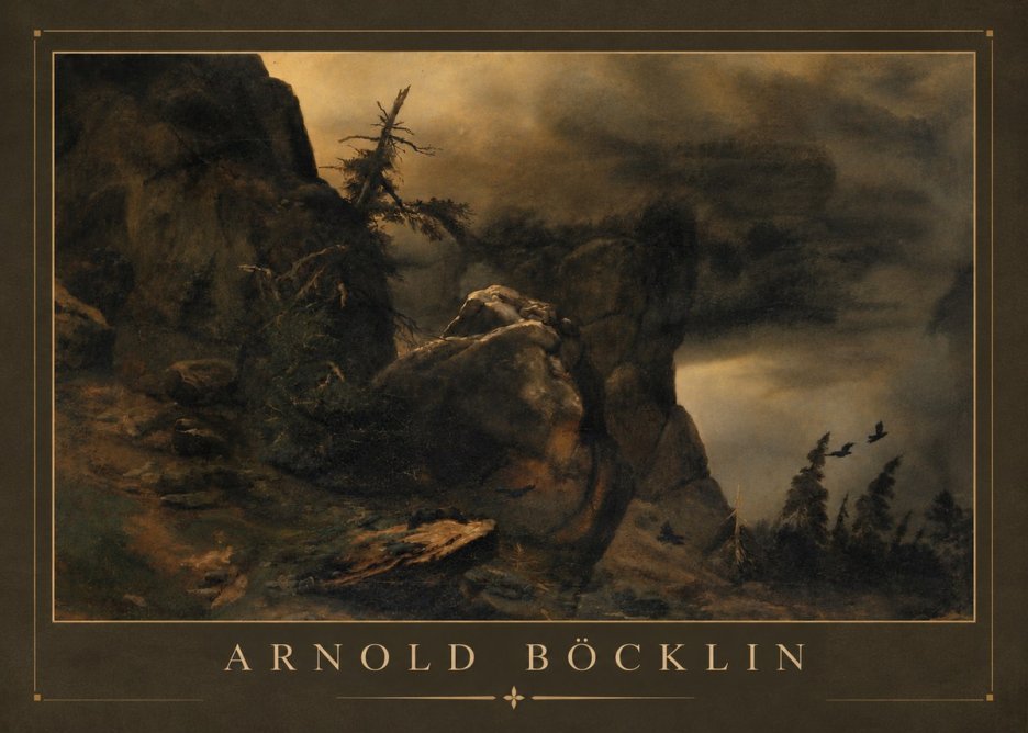Arnold Böcklin Felsabhang Mit Wettertannen No6 - Affiche
