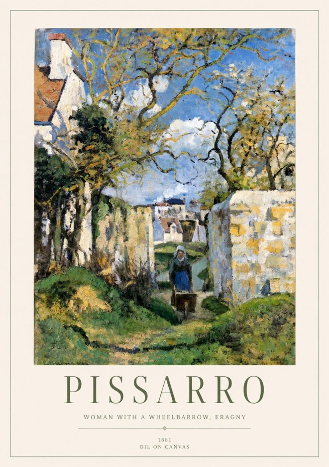 Pissarro Woman with a Wheelbarrow, Eragny No1 - Affiche