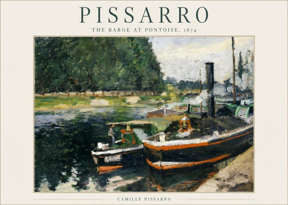 Pissarro The Barge at Pontoise, 1874 No1 - Affiche