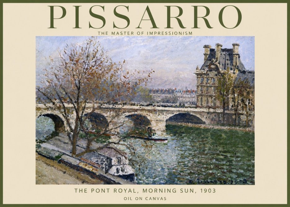 Pissarro The Pont Royal and the Louvre. Morning, 1903 No2 - Affiche