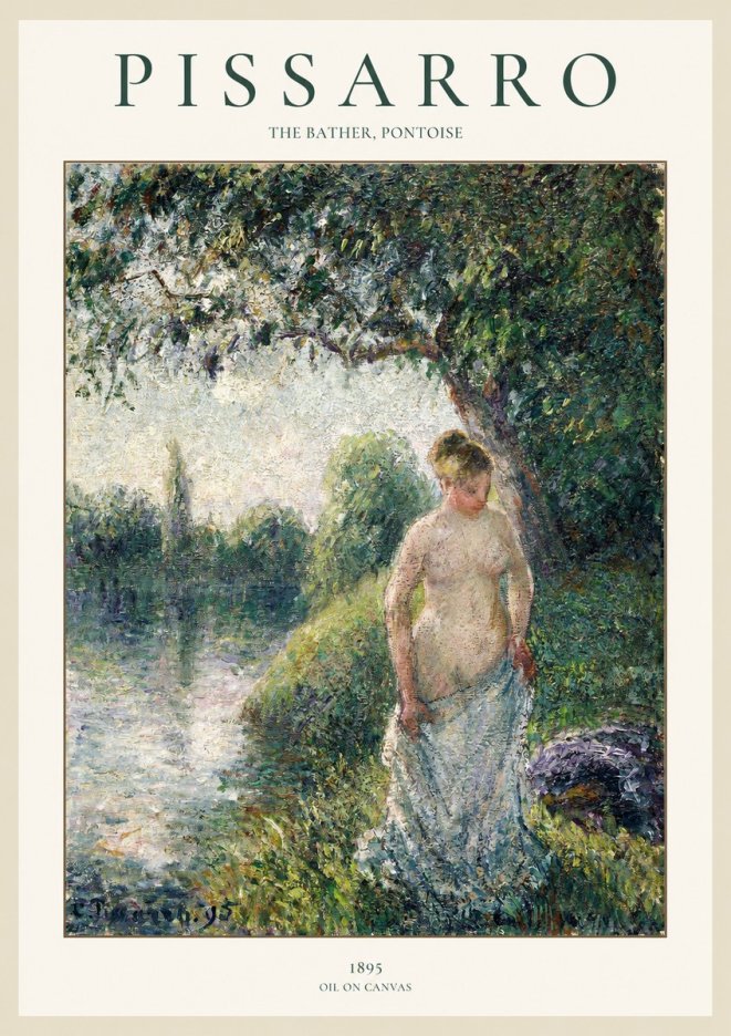 Pissarro The Bather, Pontoise No1 - Affiche