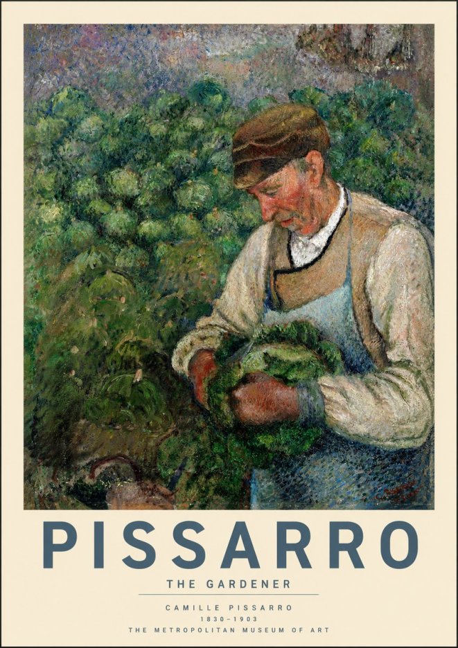 Pissarro Monsieur Joly, Gardener No2 - Affiche