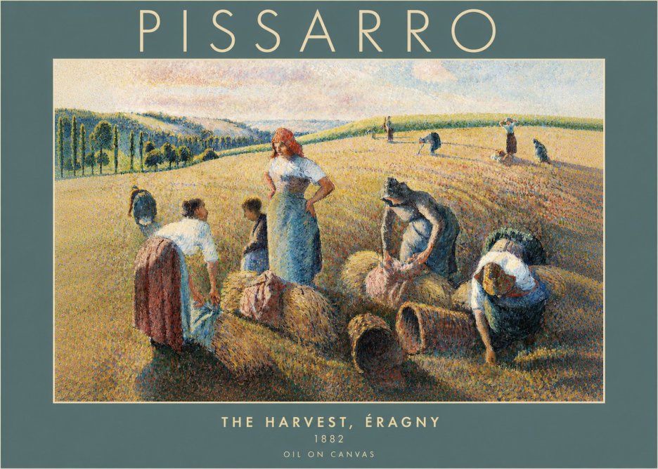 Pissarro The Harvest, Éragny No2 - Affiche