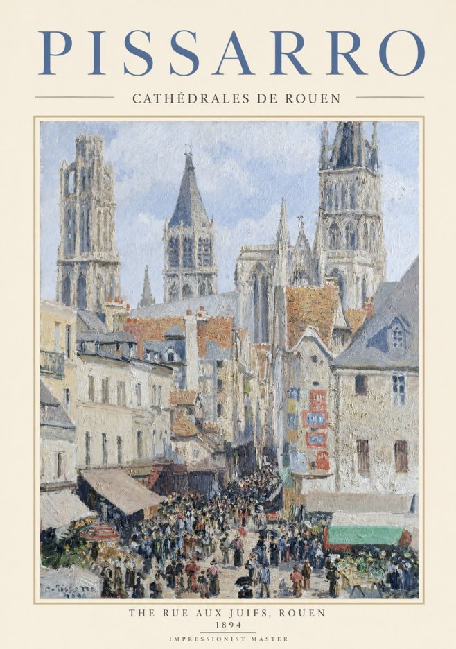 Pissarro The Rue Aux Juifs, Rouen No1 - Affiche