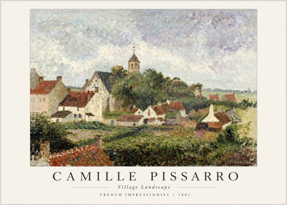 Pissarro French Village Landscape No2 - Affiche
