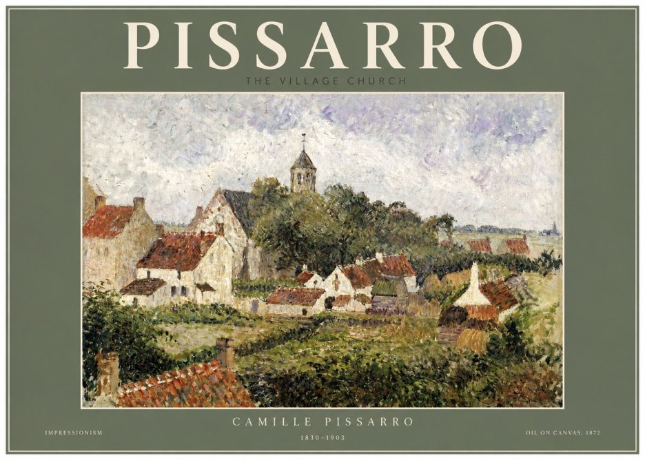 Pissarro French Village Landscape No3 - Affiche