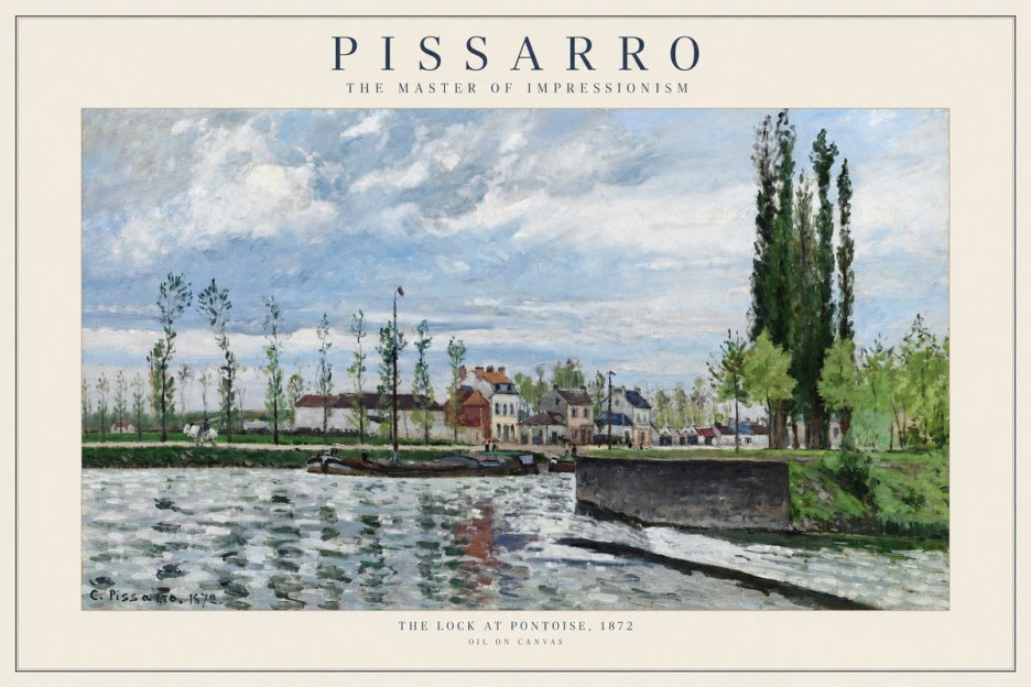 Pissarro The Lock at Pontoise, 1872 No1 - Affiche