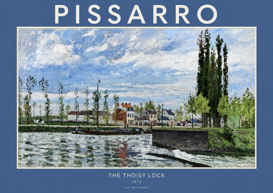 Pissarro The Lock at Pontoise, 1872 No2 - Affiche