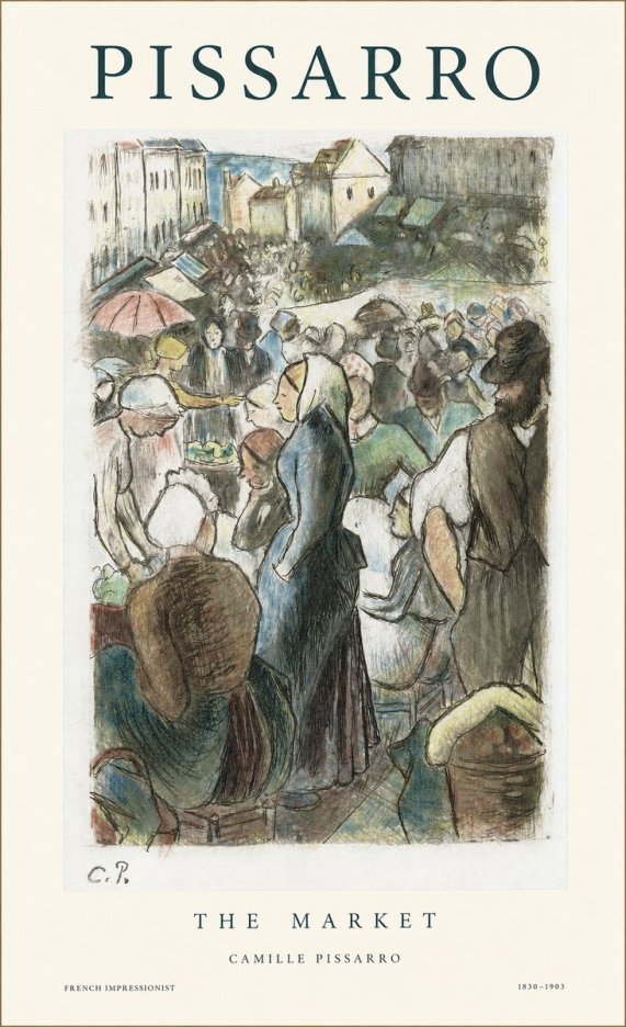 Pissarro The Market I No1 - Affiche