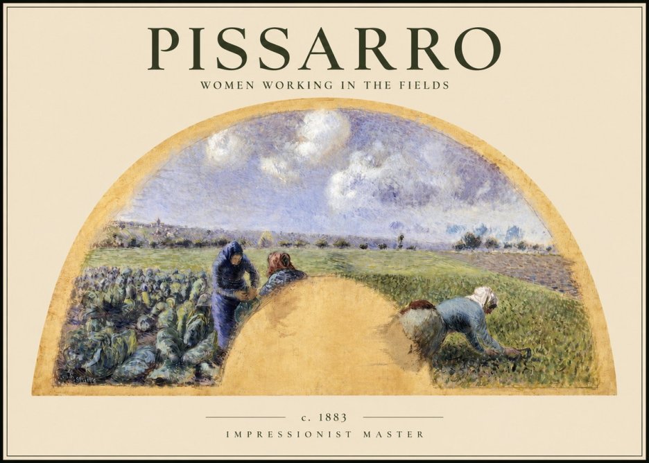Pissarro Women Working in the Fields No2 - Affiche
