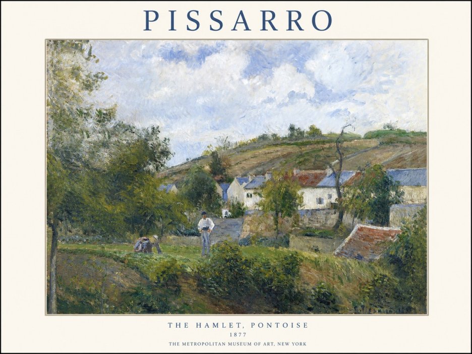 Pissarro The Hamlet, Pontoise No1 - Affiche