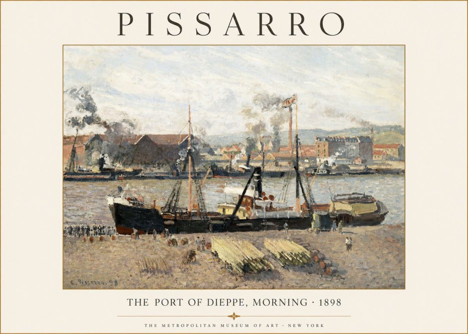 Pissarro The Port of Dieppe, Morning · 1898 No1 - Affiche