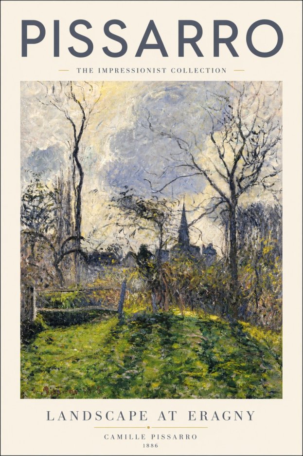 Pissarro Landscape at Eragny No3 - Affiche