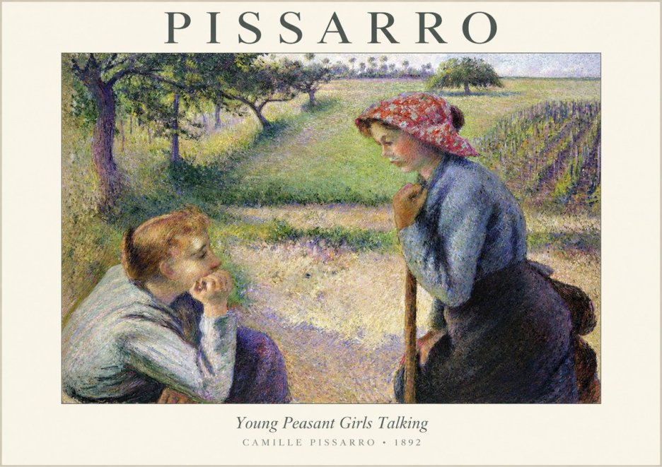 Pissarro Young Peasant Girls Talking No1 - Affiche