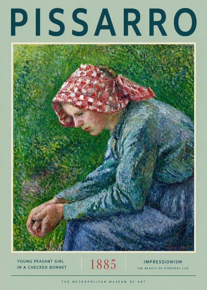 Pissarro Young Peasant Girl No2 - Affiche
