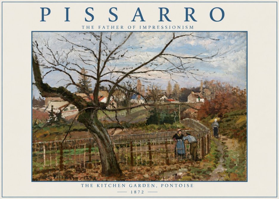 Pissarro The Kitchen Garden, Pontoise No3 - Affiche