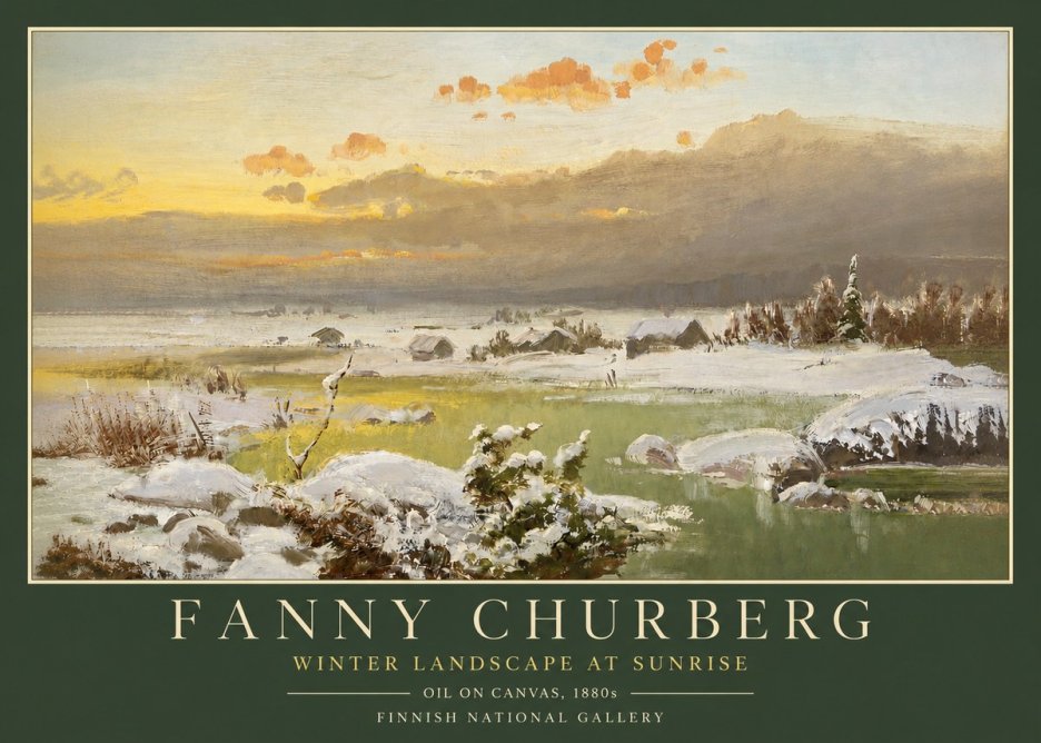 Fanny Churberg Winter Landscape at Sunrise No3 - Affiche