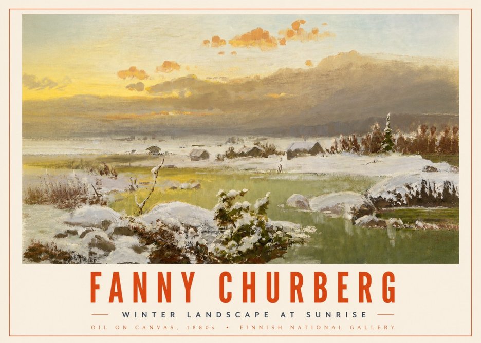 Fanny Churberg Winter Landscape at Sunrise No4 - Affiche