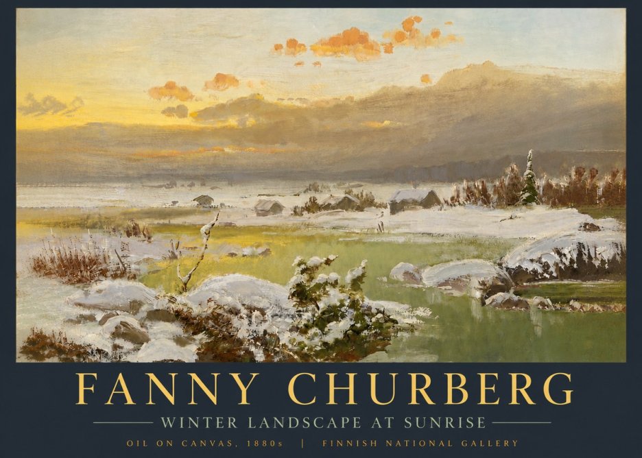 Fanny Churberg Winter Landscape at Sunrise No5 - Affiche