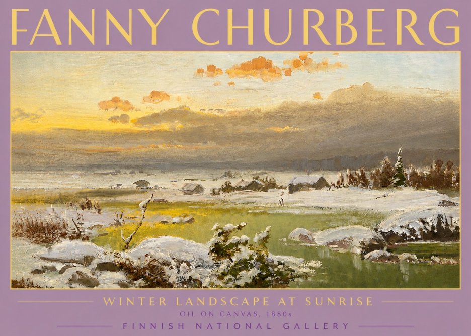 Fanny Churberg Winter Landscape at Sunrise No6 - Affiche