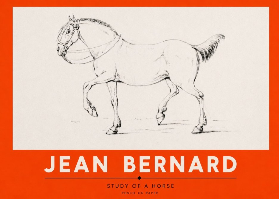 Jean Bernard Study of a Horse XVI No2 - Affiche
