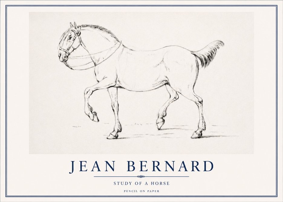 Jean Bernard Study of a Horse XVI No3 - Affiche