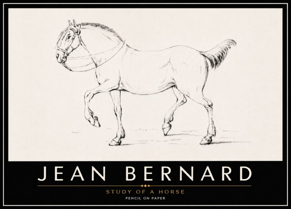 Jean Bernard Study of a Horse XVI No6 - Affiche
