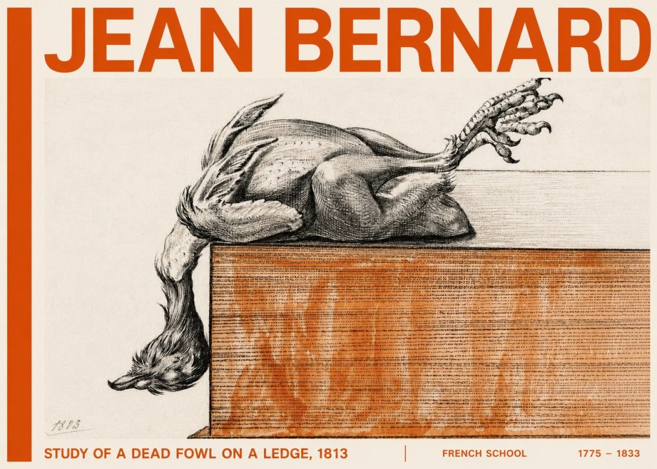 Jean Bernard Study of a Dead Fowl on a Ledge, 1813 No4 - Affiche