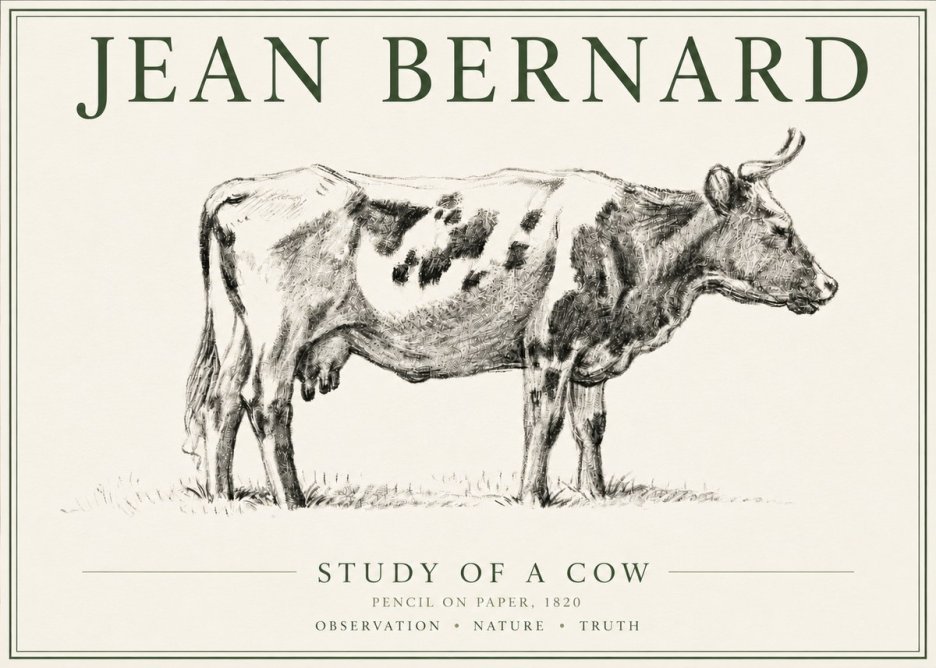 Jean Bernard Study of a Cow XX No6 - Affiche