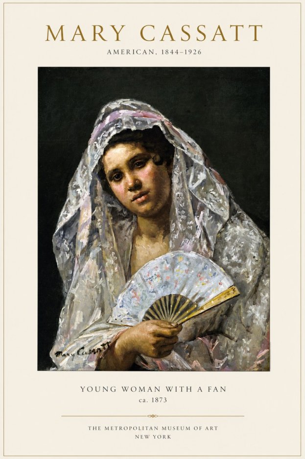 Mary Cassatt Young Woman with a Fan II No1 - Affiche