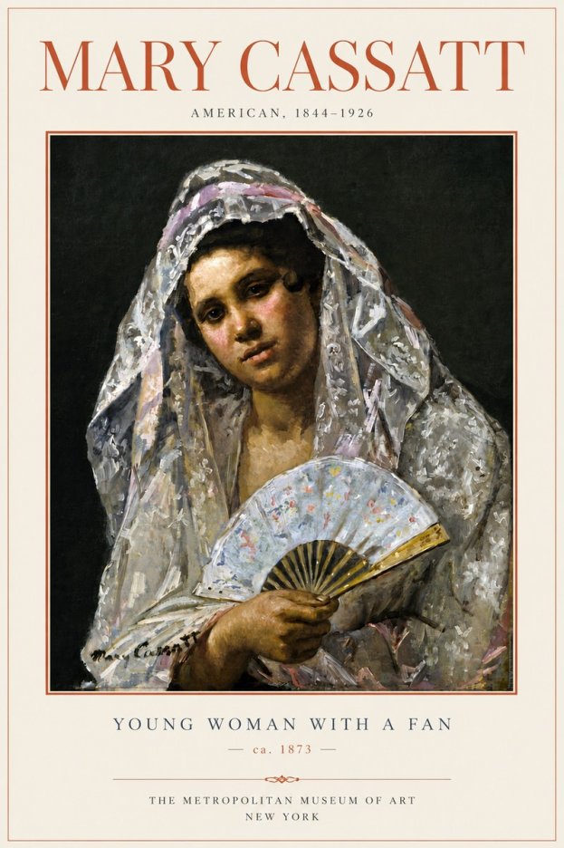 Mary Cassatt Young Woman with a Fan II No4 - Affiche