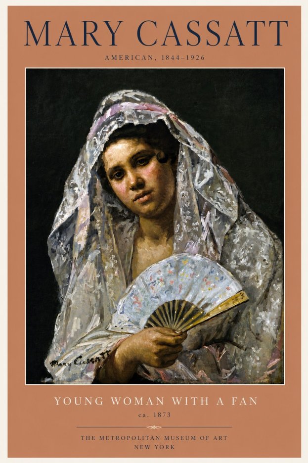 Mary Cassatt Young Woman with a Fan II No6 - Affiche