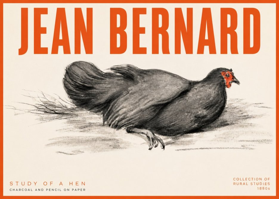 Jean Bernard Study of a Hen No2 - Affiche