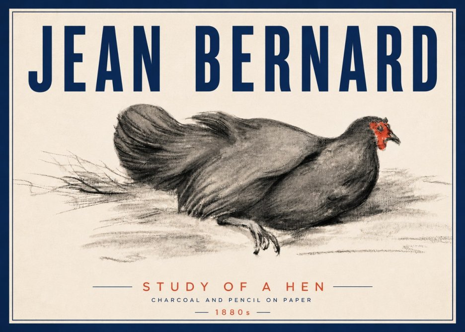 Jean Bernard Study of a Hen No5 - Affiche