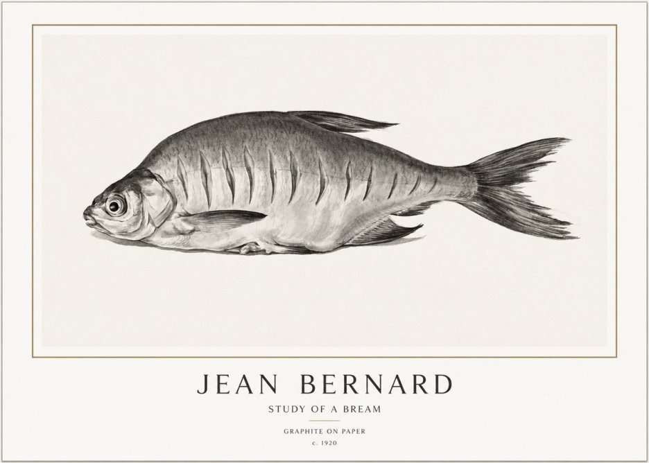 Jean Bernard Study of a Bream No1 - Affiche