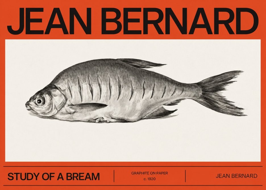 Jean Bernard Study of a Bream No2 - Affiche