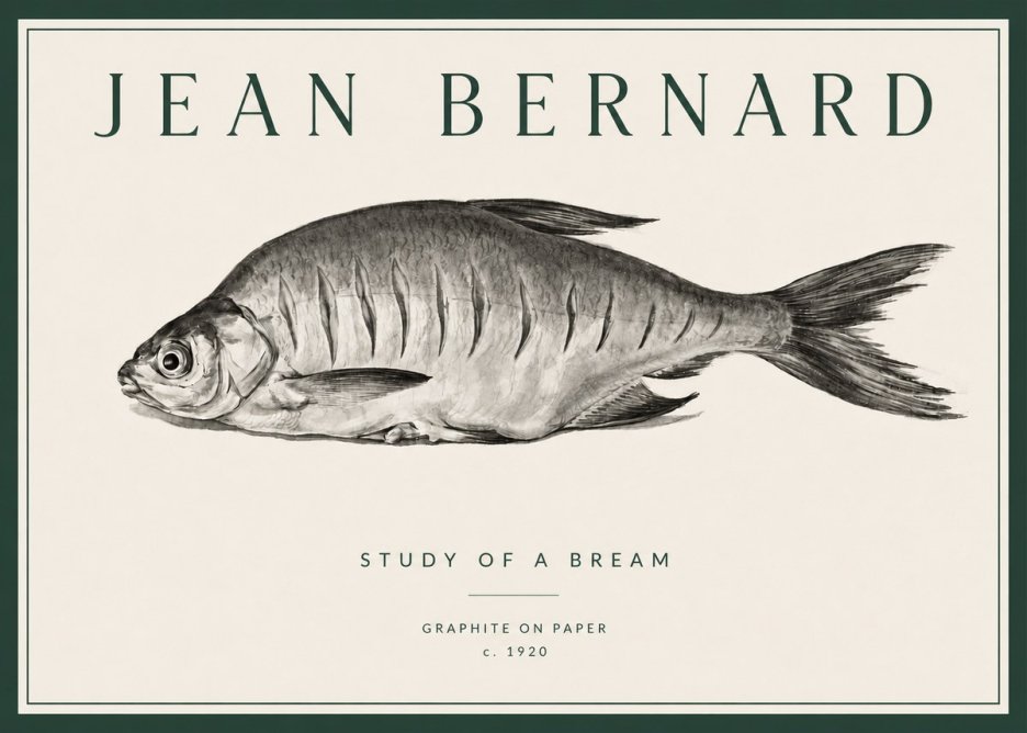 Jean Bernard Study of a Bream No3 - Affiche