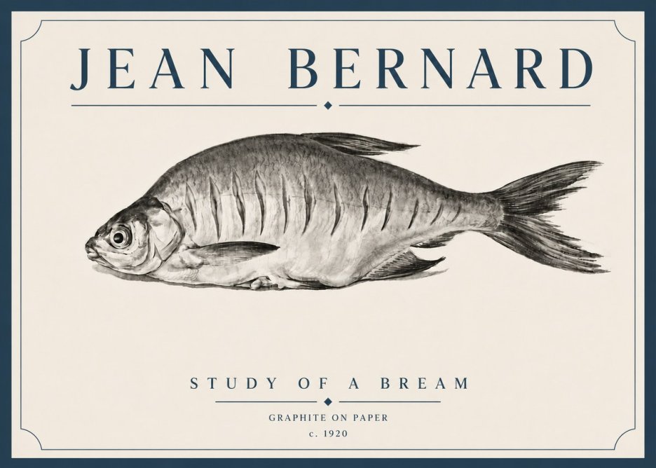 Jean Bernard Study of a Bream No5 - Affiche