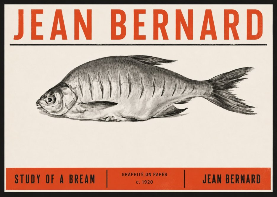 Jean Bernard Study of a Bream No6 - Affiche