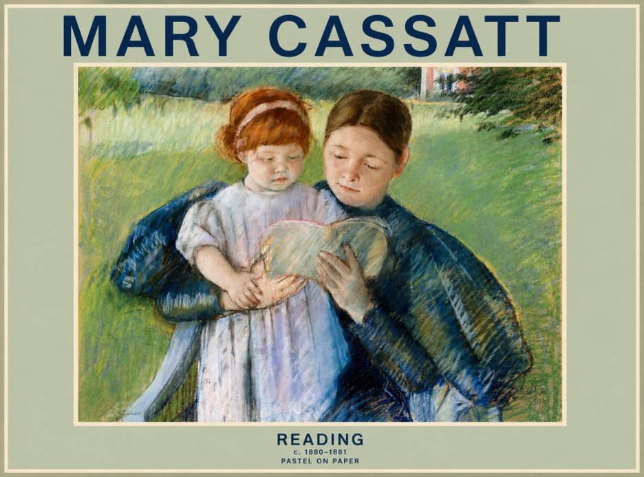 Mary Cassatt Reading No2 - Affiche