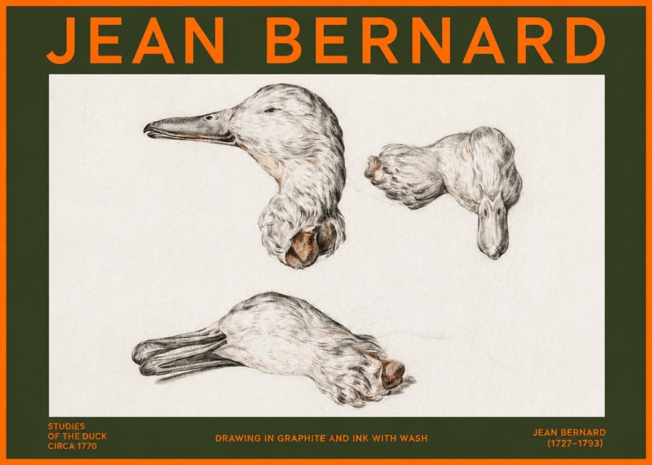 Jean Bernard Studies of the Duck No2 - Affiche