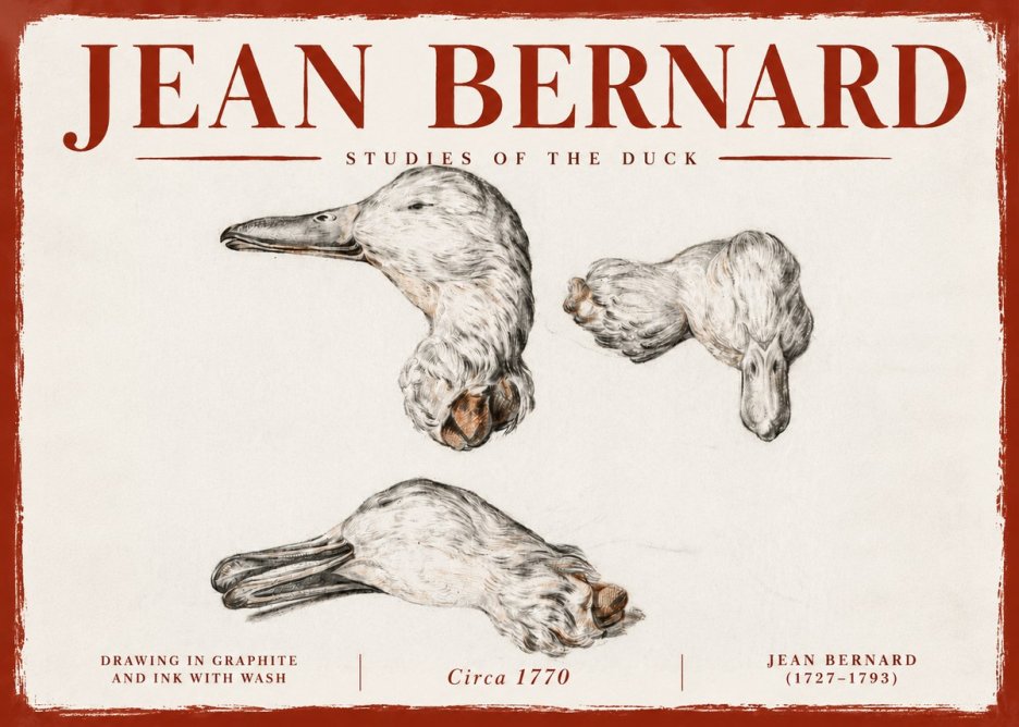 Jean Bernard Studies of the Duck No6 - Affiche