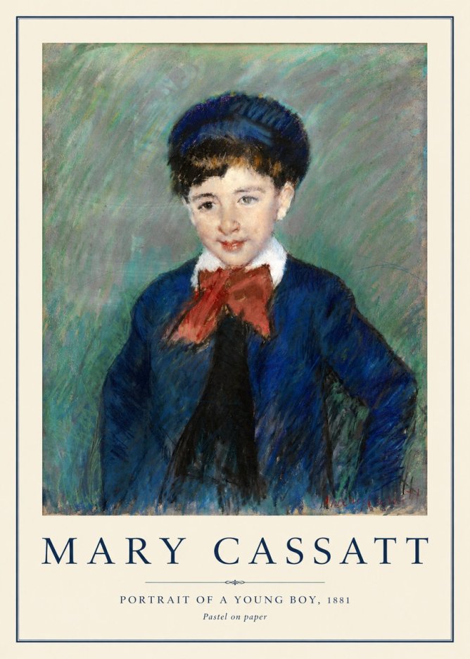 Mary Cassatt Portrait of a Young Boy, 1881 No1 - Affiche