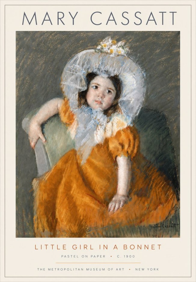 Mary Cassatt Little Girl in a Bonnet No3 - Affiche